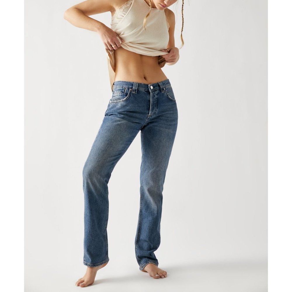 FREE PEOPLE CRVY Siren Low Rise Straight Jeans / Vixen